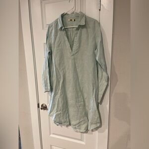 Dolma 100% linen collar tunic dress